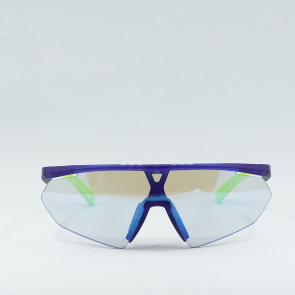Adidas SP0015 91X Shield Sunglasses - Matte Blue \ Blue Mirror - Picture 3 of 10